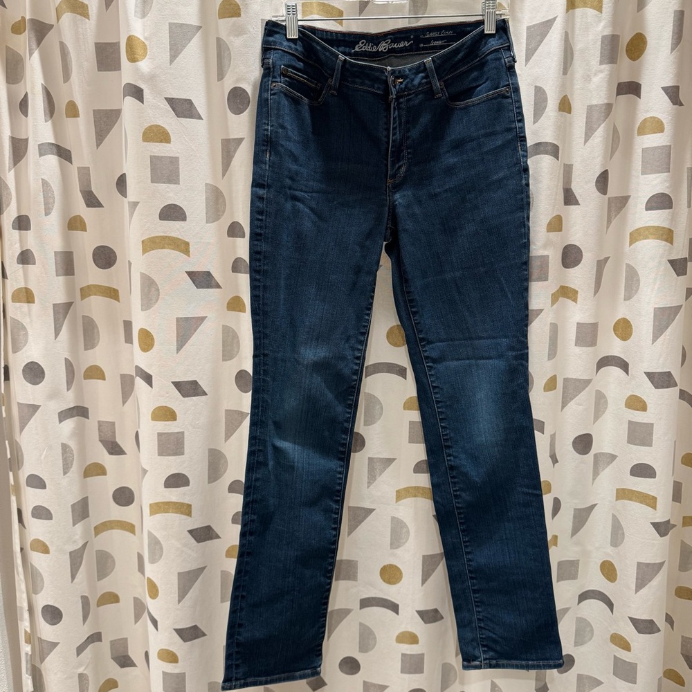 Dark Blue Women's Straight Leg Jeans - Eddie Bauer